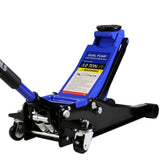 6600 Lbs Hydraulic Low Profile and Steel Racing Floor Jack with Dual Piston Quick Lift Pump Blue Lifting Range 3.3" - 18.5" - Fab Heavy Parts