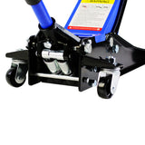 6600 Lbs Hydraulic Low Profile and Steel Racing Floor Jack with Dual Piston Quick Lift Pump Blue Lifting Range 3.3" - 18.5" - Fab Heavy Parts