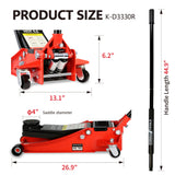 6600 Lbs Hydraulic Low Profile and Steel Racing Floor Jack with Dual Piston Quick Lift Pump Lifting Range 3.3" - 18.5" - Fab Heavy Parts