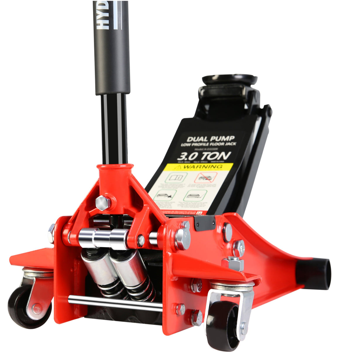 6600 Lbs Hydraulic Low Profile and Steel Racing Floor Jack with Dual Piston Quick Lift Pump Lifting Range 3.3" - 18.5" - Fab Heavy Parts
