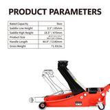 6600 Lbs Hydraulic Low Profile and Steel Racing Floor Jack with Dual Piston Quick Lift Pump Lifting Range 3.3" - 18.5" - Fab Heavy Parts