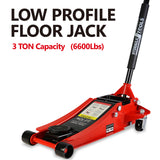 6600 Lbs Hydraulic Low Profile and Steel Racing Floor Jack with Dual Piston Quick Lift Pump Lifting Range 3.3" - 18.5" - Fab Heavy Parts