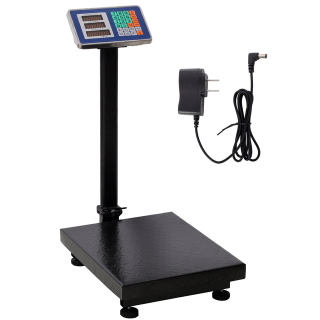 660lbs Weight Computing Digital Scale Floor Platform 0.1 lbs Accuracy with LB/KG Tare Price Calculator - Black - Fab Heavy Parts