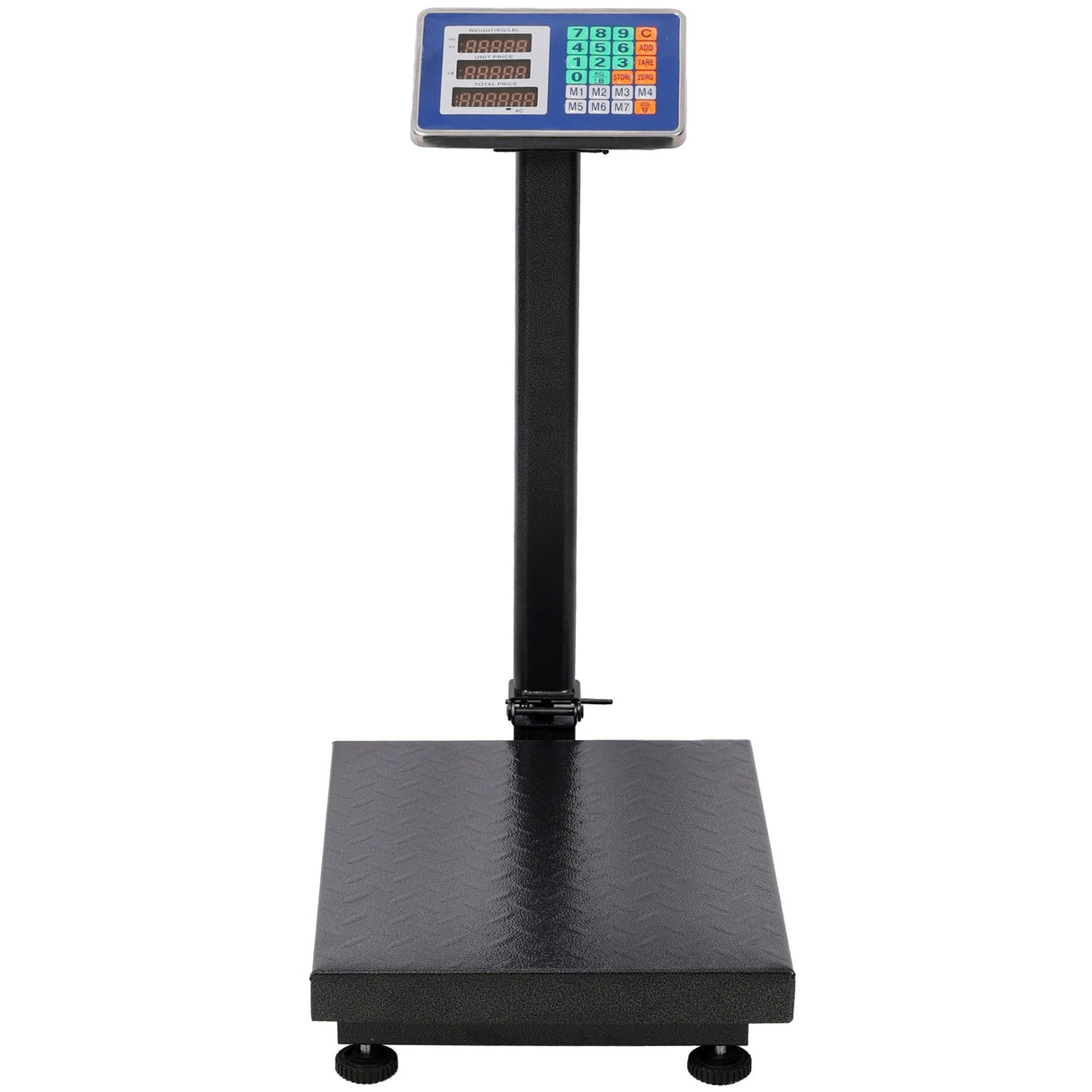 660lbs Weight Computing Digital Scale Floor Platform 0.1 lbs Accuracy with LB/KG Tare Price Calculator - Black - Fab Heavy Parts