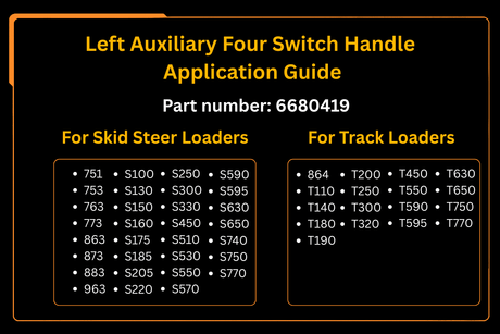 6680419 Left Auxiliary Four Switch Handle Aftermarket Replacement For Bobcat T140 T180 T190 T200 T250 - Fab Heavy Parts