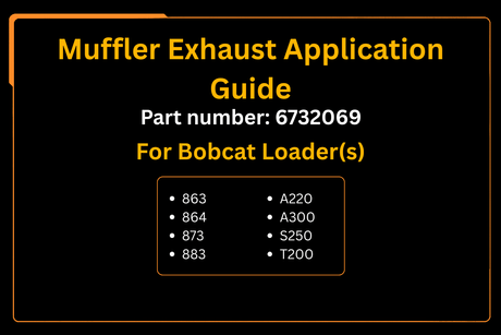 6732069, Muffler Exhaust Aftermarket Replacement For Bobcat Loader 863, 864, 873, 883, A220, A300, S250, T200 - Fab Heavy Parts