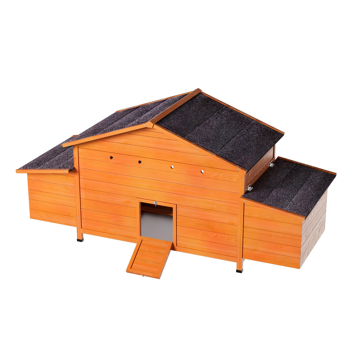 67.7“ Large Wooden Ventilated Chicken Coop with Nesting Box Perch & Pull - Out Tray Waterproof Roof Secure Lock - Fab Heavy Parts