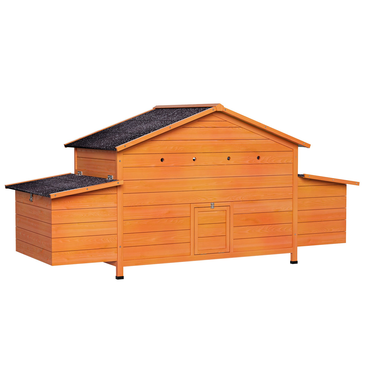 67.7“ Large Wooden Ventilated Chicken Coop with Nesting Box Perch & Pull - Out Tray Waterproof Roof Secure Lock - Fab Heavy Parts