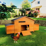 67.7“ Large Wooden Ventilated Chicken Coop with Nesting Box Perch & Pull - Out Tray Waterproof Roof Secure Lock - Fab Heavy Parts
