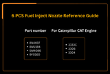6 PCS Fuel Inject Nozzle 8N4697 8N-4697 8M1584 8M-1584 5M4086 5M-4086 9F0160 9F-0160 Fits for Caterpillar CAT 3306 3304 Engine