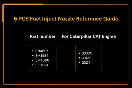6 PCS Fuel Inject Nozzle 8N4697 8N-4697 8M1584 8M-1584 5M4086 5M-4086 9F0160 9F-0160 Fits for Caterpillar CAT 3306 3304 Engine