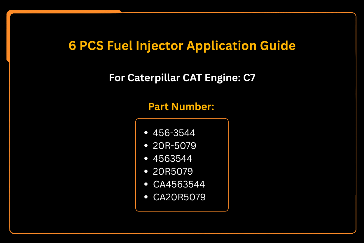 6 PCS Fuel Injector 456-3544 4563544 20R-5079 20R5079 Fits for Caterpillar CAT Engine C7