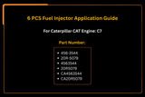 Inyector de combustible de 6 uds 456-3544 4563544 20R-5079 20R5079 apto para motor Caterpillar CAT C7