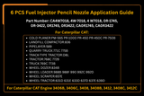 6 boquillas de lápiz para inyector de combustible 4W-7018 4W7018 Compatible con Caterpillar CAT 3406B 3432 3408 3408B