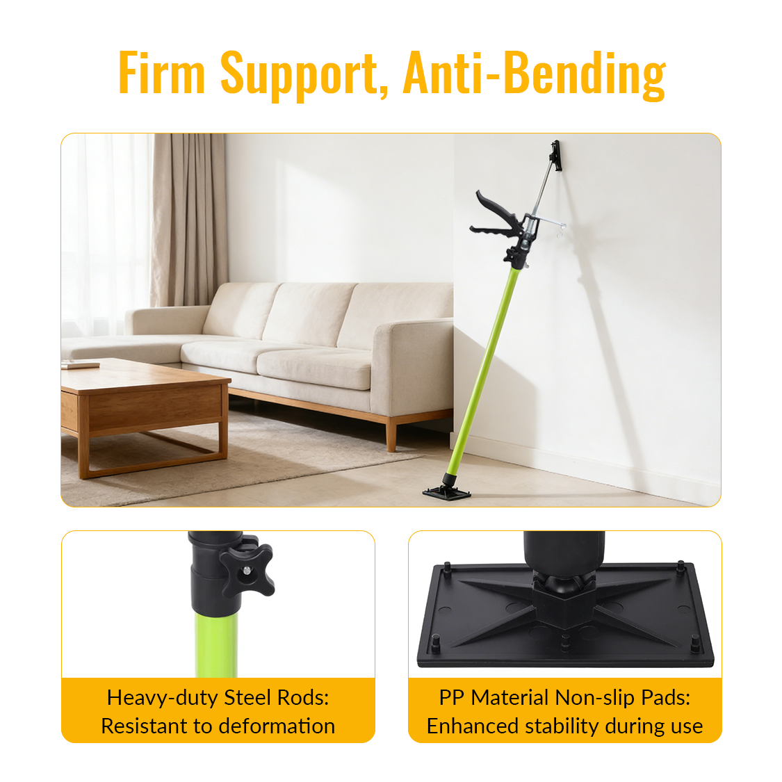 4 paquete de soporte ajustable Pole Steel System de soporte de 3er manual se extiende de 45 a 114 pulgadas con la bolsa de transporte-Green