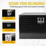 30 inch Truck Tool Box 30"×17"×18" Aluminum Stripes Plated Tool Box with Lock and Keys Black