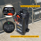 12V & 24V Wheeled Battery Charger Fully Automotive Battery Maintainer Jump Starter Dial Display Telescopic Handle