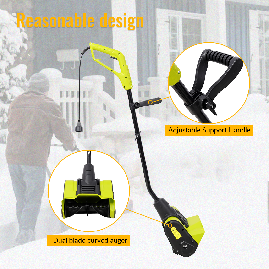 12-Inch Corded Snow Blower 120V-60Hz ETL Certificate