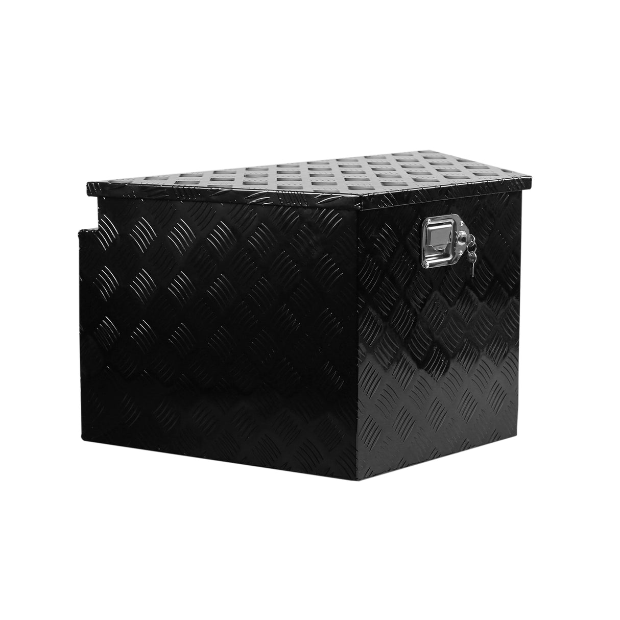 Heavy Duty Diamond Plate Aluminum Trailer Tongue Box with Seal Lock & Keys Black 32.5"x20.5"x18.3"