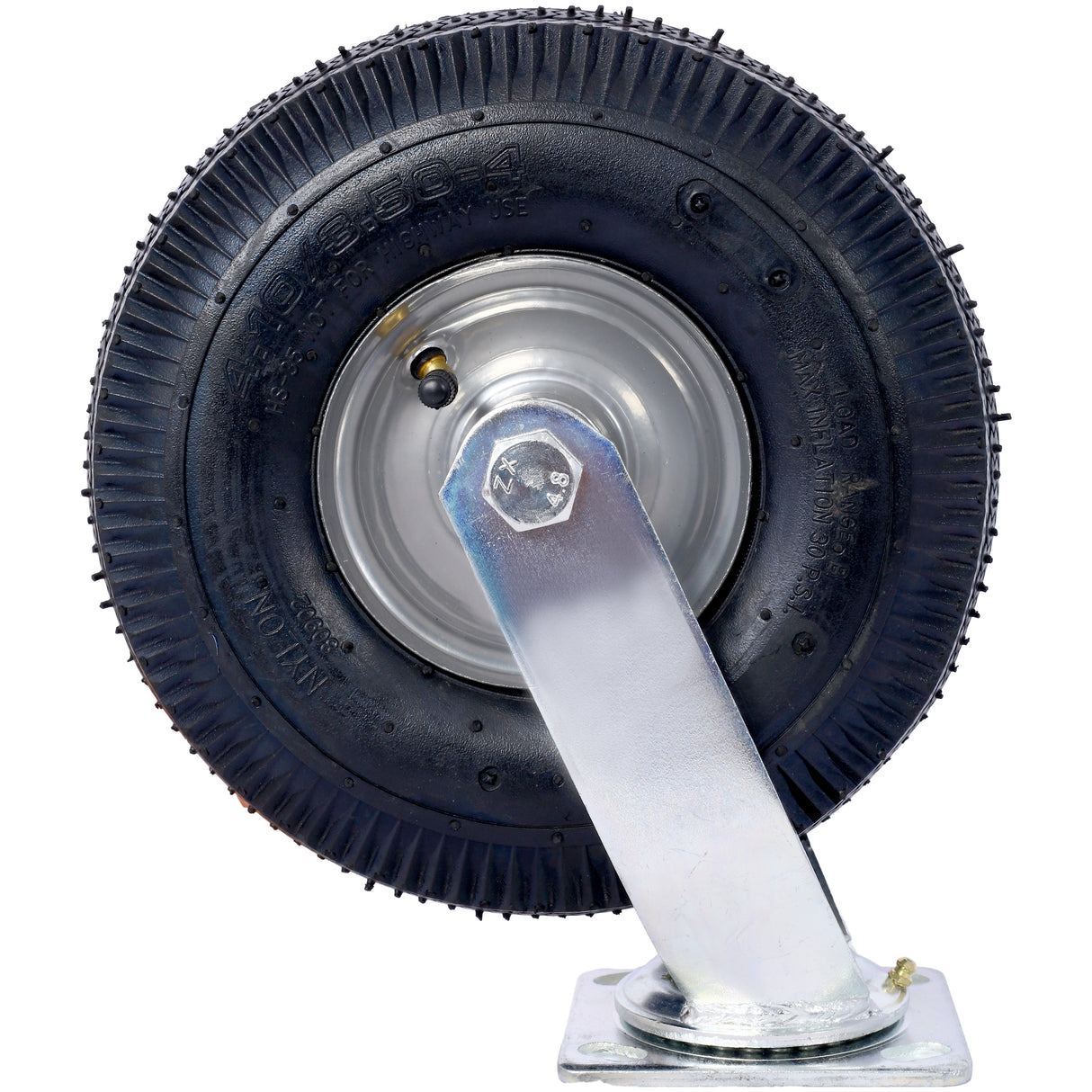 10IN Pneumatic Tire(2PCS Swivel) Caster Wheel Swivel Plate Steel Hub with Ball Bearings 5/8-Inch Bore Centered Axle Black