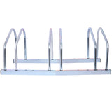 3 Bikes Floor Bike Stand Parking Rack 22-28" Wheel Max Tire Width 2.15" Galvanization