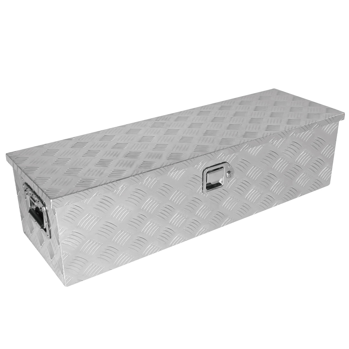 38.8 Inch Truck Box Truck Box Aluminum Silver Long Tool Box na may Side Handle Lock at 2 Susi 38.8"×12.8"×10.4"