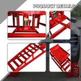 2 Pack Hydraulic Car Ramps 5T 11000lbs Low Profile Car Lift Service Ramps Truck Trailer Garage --Red