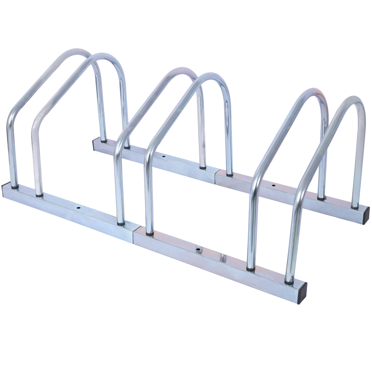 3 Bikes Floor Bike Stand Parking Rack 22-28" Wheel Max Tire Width 2.15" Galvanization