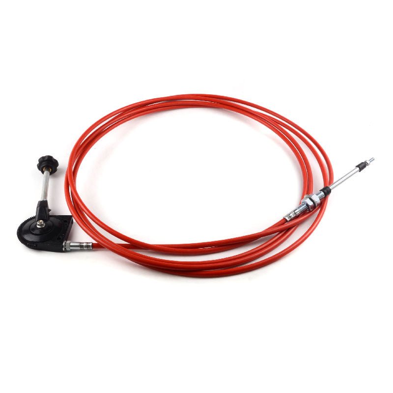 6M, 236" Throttle Cable with Control Handle Fits for CASE Volvo Fits Komatsu JCB CAT JD - Fab Heavy Parts