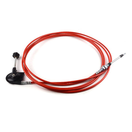 6M, 236" Throttle Cable with Control Handle Fits for CASE Volvo Fits Komatsu JCB CAT JD - Fab Heavy Parts
