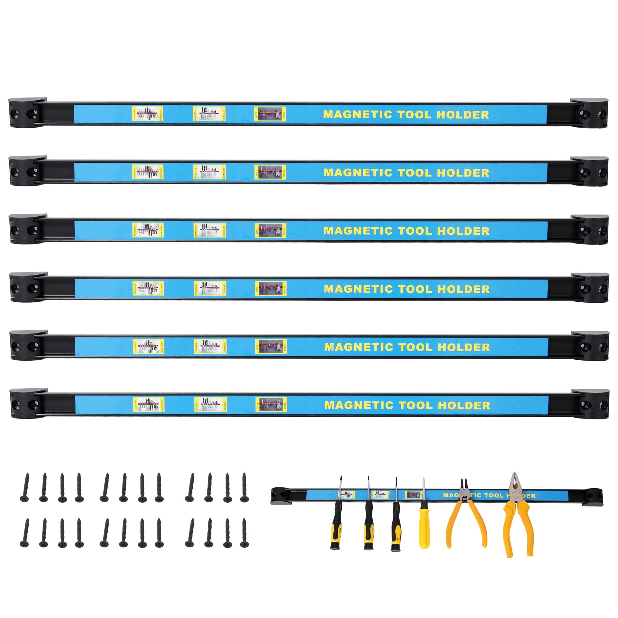 6Pack 24inch Heavy Duty Magnet Tool Bar Magnetic Tool Holder Strip - Fab Heavy Parts