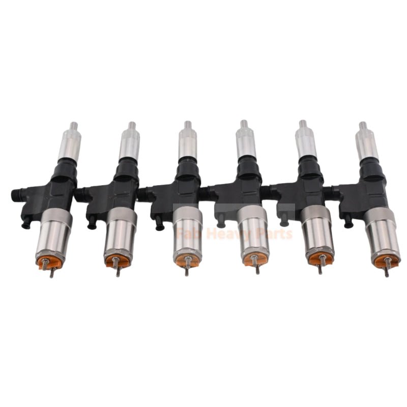 6PCS Fuel Injector 095000 - 0451 Fits for Isuzu Engine 4HK1 6HK1 Truck FTR - Fab Heavy Parts