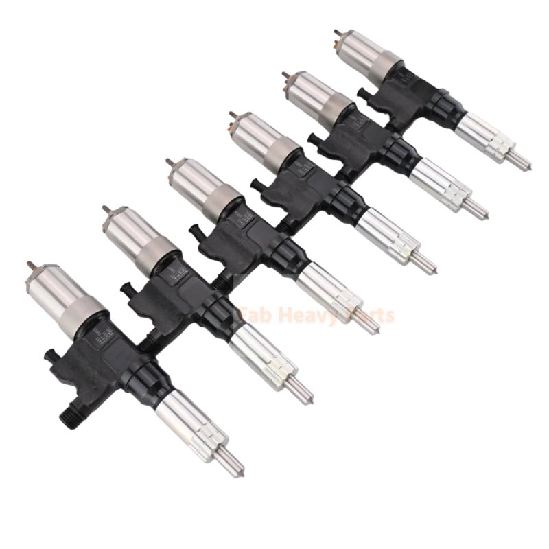 6PCS Fuel Injector 095000 - 0451 Fits for Isuzu Engine 4HK1 6HK1 Truck FTR - Fab Heavy Parts