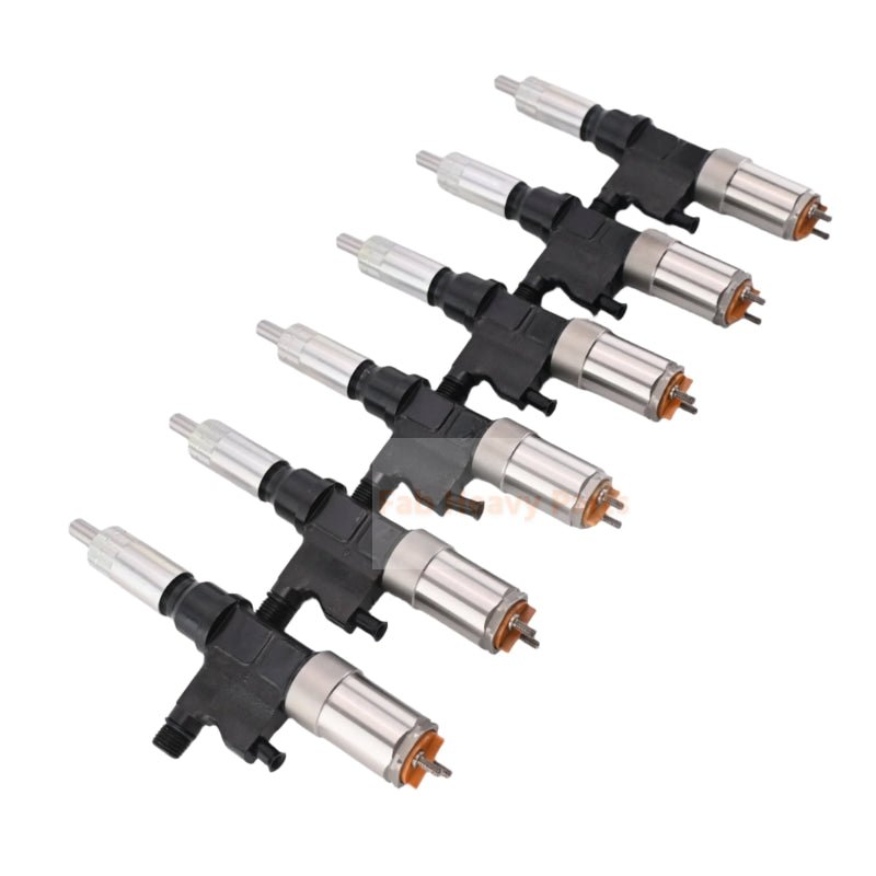 6PCS Fuel Injector 095000 - 0451 Fits for Isuzu Engine 4HK1 6HK1 Truck FTR - Fab Heavy Parts