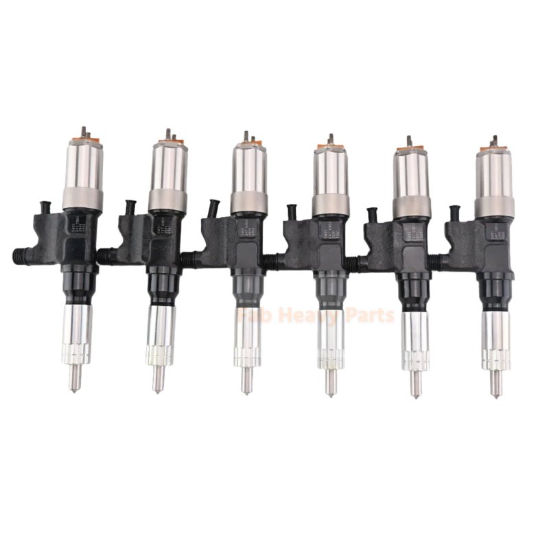 6PCS Fuel Injector 095000 - 0451 Fits for Isuzu Engine 4HK1 6HK1 Truck FTR - Fab Heavy Parts