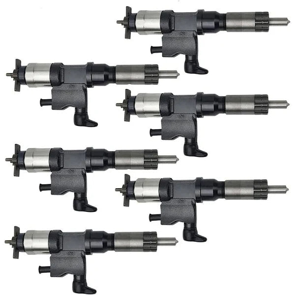 6PCS Fuel Injector 095000 - 6366 For Denso Isuzu 4hk1 6hk1 Engine - Fab Heavy Parts