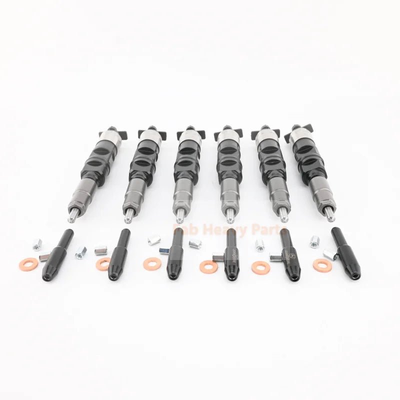6PCS Fuel Injector RE516540 RE507860 095050 - 5050 Fits for John Deere 6068 6081 6090 - Fab Heavy Parts