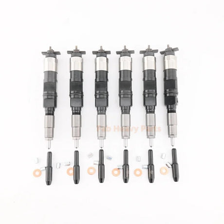 6PCS Fuel Injector RE516540 RE507860 095050 - 5050 Fits for John Deere 6068 6081 6090 - Fab Heavy Parts