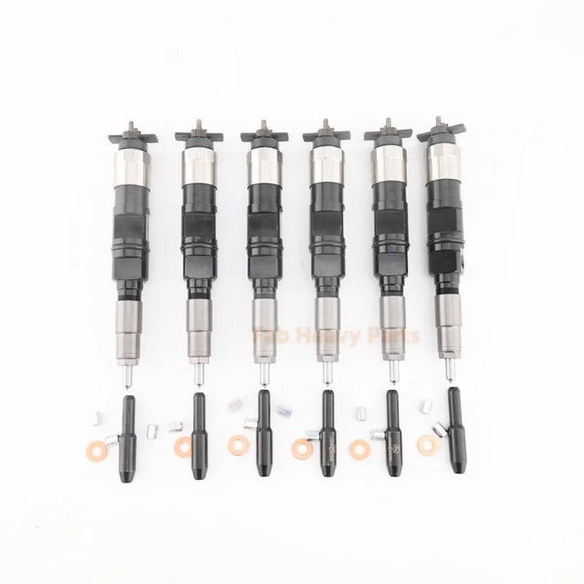 6PCS Fuel Injector RE516540 RE507860 095050 - 5050 Fits for John Deere 6068 6081 6090 - Fab Heavy Parts
