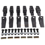 6PCS Mini Excavator Skid Bolt On Bucket Shanks 7107324 Bucket Teeth 6737325 Flex Pins 6737326 & Hardware Aftermarket Replacement For Bobcat Style Mini Excavator Skid Steers - Fab Heavy Parts
