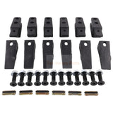 6PCS Mini Excavator Skid Bolt On Bucket Shanks 7107324 Bucket Teeth 6737325 Flex Pins 6737326 & Hardware Aftermarket Replacement For Bobcat Style Mini Excavator Skid Steers - Fab Heavy Parts