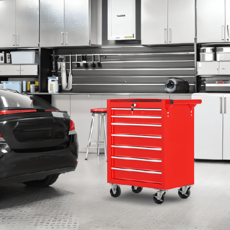 7 - Drawer Rolling Tool Chest with Wheels Multifunctional Tool Box and Storage Cabinet for Garage Workshop Repair Shop - Fab Heavy Parts
