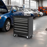 7 - Drawer Rolling Tool Chest with Wheels Multifunctional Tool Cart Storage Cabinet - Black - Fab Heavy Parts