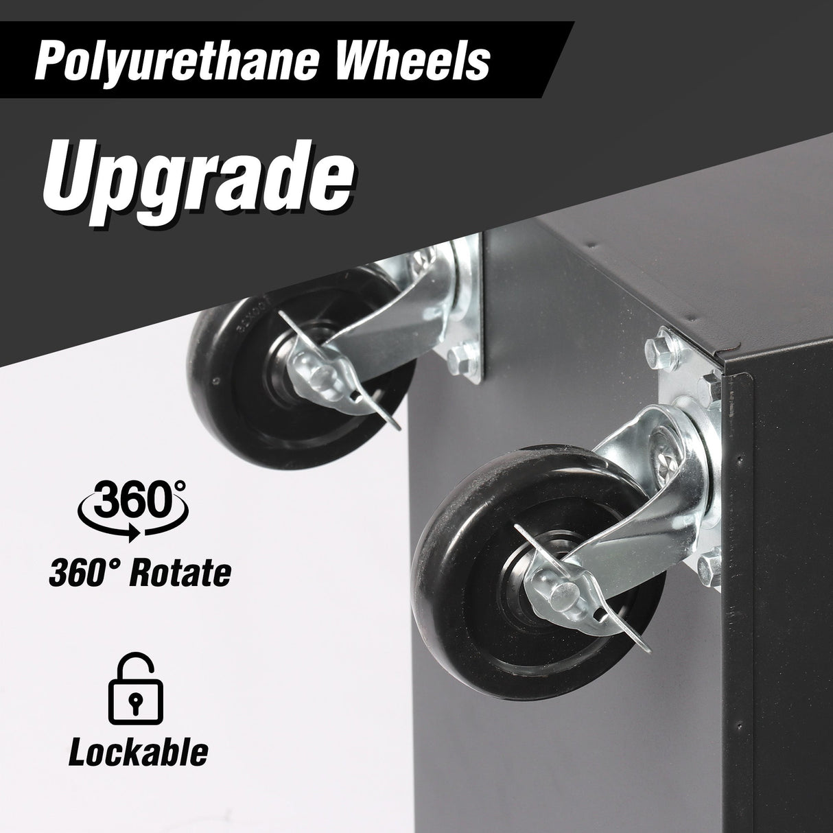 7 - Drawer Rolling Tool Chest with Wheels Multifunctional Tool Cart Storage Cabinet - Black - Fab Heavy Parts