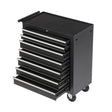 7 - Drawer Rolling Tool Chest with Wheels Multifunctional Tool Cart Storage Cabinet - Black - Fab Heavy Parts
