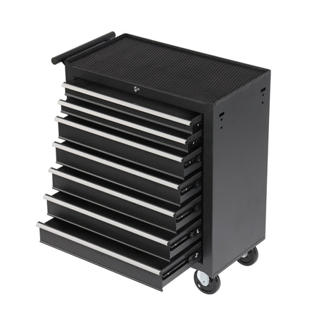 7 - Drawer Rolling Tool Chest with Wheels Multifunctional Tool Cart Storage Cabinet - Black - Fab Heavy Parts