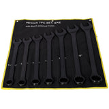 7 PCS SAE Jumbo Combination Wrench Set Extra Large SAE 1-5/16", 1-3/8", 1-1/2", 1-5/8", 1-3/4", 1-7/8", 2", Black Oxide with Storage Bag - Fab Heavy Parts