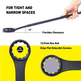 7 PCS SAE Jumbo Combination Wrench Set Extra Large SAE 1-5/16", 1-3/8", 1-1/2", 1-5/8", 1-3/4", 1-7/8", 2", Black Oxide with Storage Bag - Fab Heavy Parts