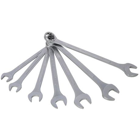 7 PCS SAE Jumbo Combination Wrench Set Extra Large, SAE 1-5/16", 1-3/8", 1-1/2", 1-5/8", 1-3/4", 1-7/8", 2" - Chrome Plated - Fab Heavy Parts
