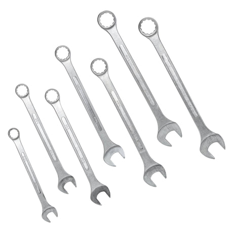 7 PCS SAE Jumbo Combination Wrench Set Extra Large, SAE 1-5/16", 1-3/8", 1-1/2", 1-5/8", 1-3/4", 1-7/8", 2" - Chrome Plated - Fab Heavy Parts